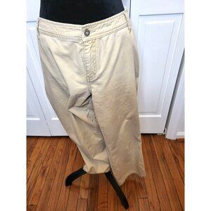 Tommy Hilfiger Khaki Low Rise Carpenter Crop Pants 14 Preppy 00s Retro Neutral